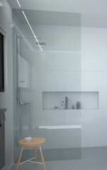 Frameless Shower Screen Fixed Panel 10mm, Walk In. With wall Channel, Choose size - 1022mm - 1397mm