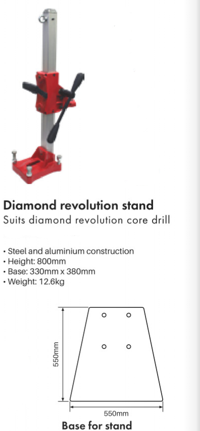 Revolution Core Drill, 1500w, 2 speed, Safety Switch, Comes with case