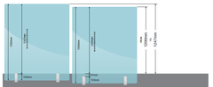 1350mm high Glass Pool Fence Panels. Choose your width,