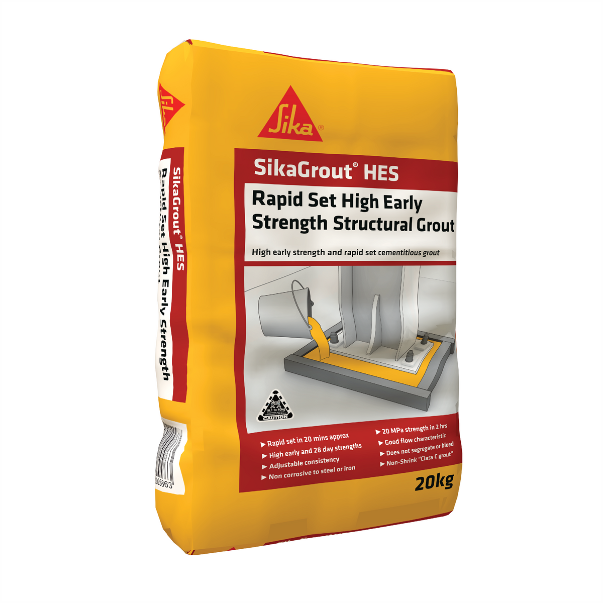 Sika 20kg High Early Strength Structural Grout, HES Grout, Non Shrink