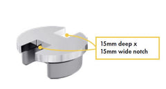 Two way notched top cap SS316L HIGH POLISH