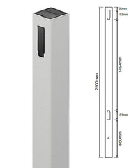 127mm X 127mm 1 way PVC gate post - Full privacy, Hamptons post, 7 year Warranty