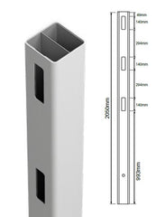 Heavy Duty 127MM X 127MM 1 way gate post - 3 Rail Hampton Fencing Post