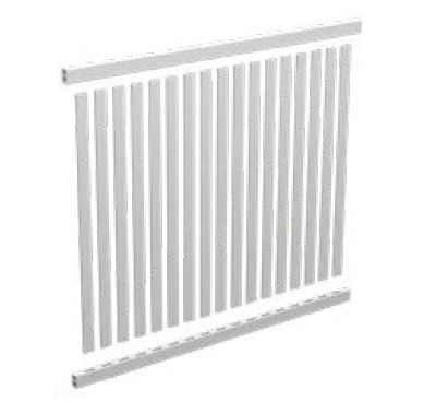 White PVC Vertical paling panel kit 2388mm x 1800mm, picket fence, 7 Year Warranty