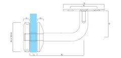 EURO OFFSET SOHO BRACKET - ROUND STAINLESS STEEL 316