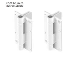 White Kwik Fit and Aluminium hinge pair ADJUSTABLE TENSION