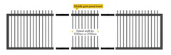 Zeus steel middle sliding gate panel 1790MM or 2090MM H x 1260mm W or 2100mm W