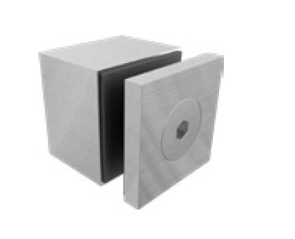 40mm square cap x 30mm body standoff SS316, Square standoff for glass fixing, 316 Stainless Steel