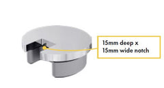 One way notched top cap SS316L HIGH POLISH