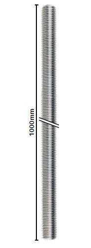 1000mm threaded rod M12 thread - SS304