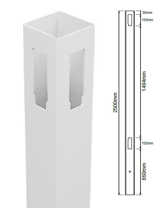 127MM X 127MM 90° PVC fence post - Full privacy, 7 year Warranty