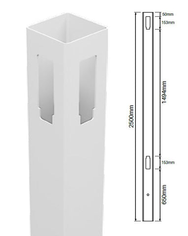 127MM X 127MM 90° PVC fence post - Full privacy, 7 year Warranty