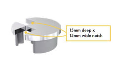 90 Degrees notched top cap SS316L HIGH POLISH,