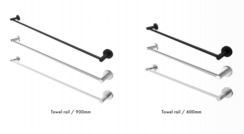 Stainless Bathroom towel rail, Black, Brushed Satin or Polished, High Quality