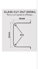 Glass to Wall Frameless shower door hinge, 8 - 10mm glass, very high quality - Chrome
