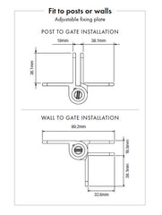 White Kwik Fit and Aluminium hinge pair ADJUSTABLE TENSION