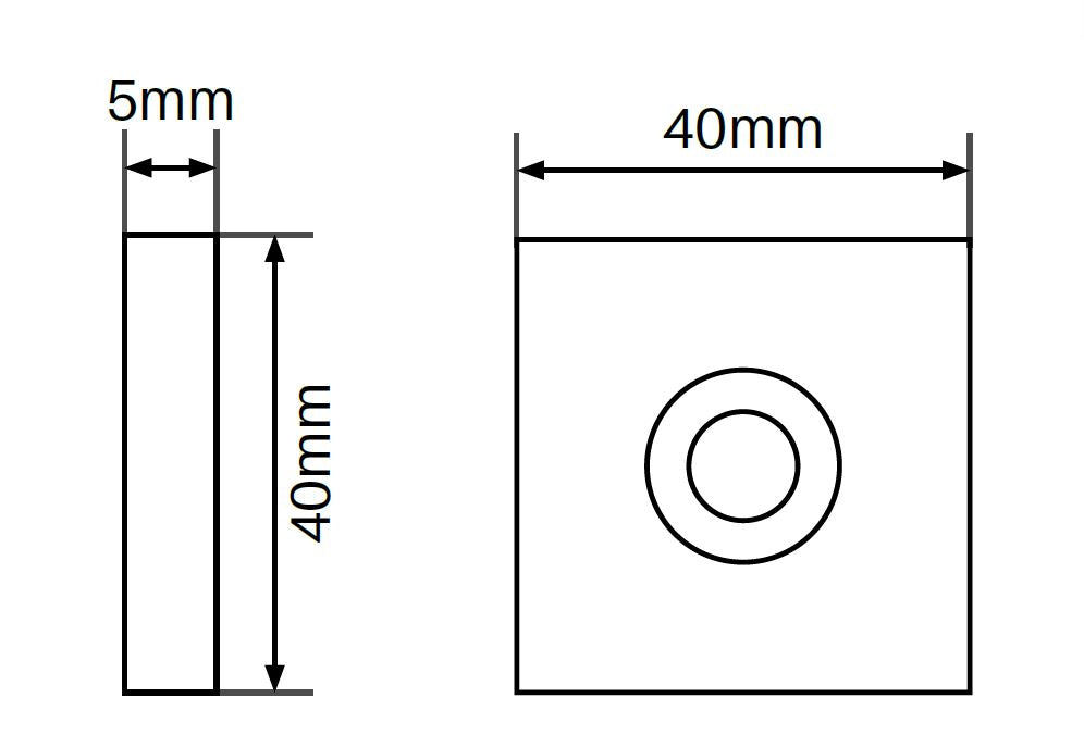 40x40mm flat cap (cap only) SS316 - Image 2