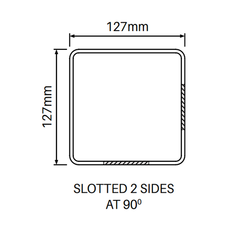 127MM X 127MM 90° PVC fence post – Slat top 2500MM LONG, 7 Year Warranty