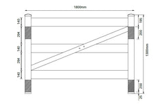 3 Rail gate, single gate, White PVC Hampton Gate 1800mm wide, flat pack, 7 Year Warranty