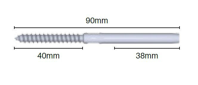 Lag threaded terminal  M6 x 3.2mm  Stainless Steel 316