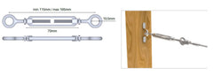 Eye to eye turnbuckle M5 Stainless Steel 316