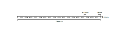 89mm H x 51mm D Midrail – Vertical Paling 2388mm Wide,