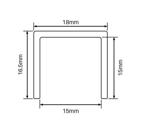 18x16.5mm Summit capping rail SS316L - 3000mm long