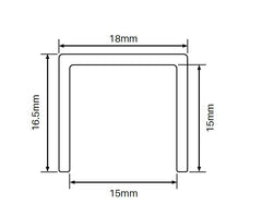 18x16.5mm Summit capping rail SS316L - 3000mm long
