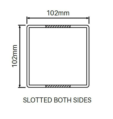 102MM X 102MM 2 way post - Semi privacy Hamptons fence post, 7 Year Warranty