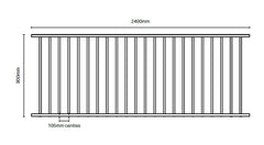 Flat top boundary panel 900MM H x 2400MM W