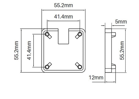 Offset one way notched cap - extended lip for semi frameless pool fence posts