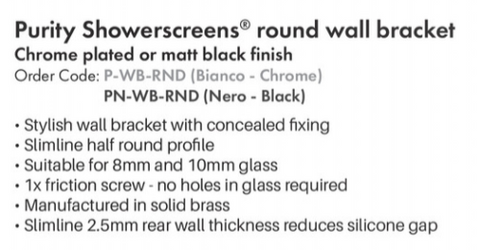 Shower Screen GLASS CLAMP CLIP BRACKET HOLDER 8 - 10mm ,Made from Brass, round