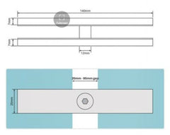 Rigi Clamp180 Degrees , Glass to Glass Pool Fence Connector Clamp Bracket - For 12mm glass