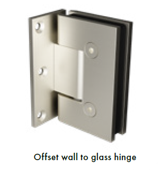 Brushed Nickel Glass Shower Screen Hinge Offset Wall to Glass hinge