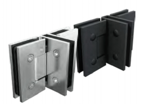 3 way Shower Door Hinge, T style hinge, Chrome or Matt Black