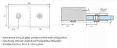 Wall Brackets for Frameless Glass Shower Screens, SOLID BRASS, Suits 6mm, 8mm, 10mm - Matt Black