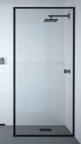 Framed Walk in Shower Screen, 3 width options. Shower Panel, Chrome Frame