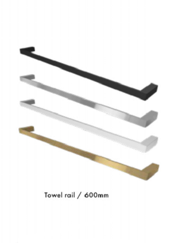 Stainless Bathroom towel rail, Brushed Gold, Black, Brushed Satin or Polished