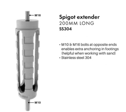 Spigot Extender for core drill spigots
