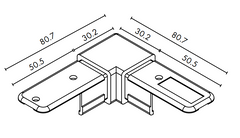 NANORAIL  25X21MM -90 Degrees JOINER - WHITE