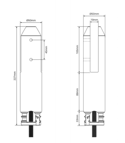 Pool Fence / Balustrade Spigot, Stainless SS2205, core drill or base plate.