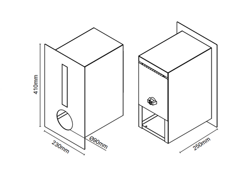 POSTA fence mount letterbox White, Black powder coat or SS316 finishes