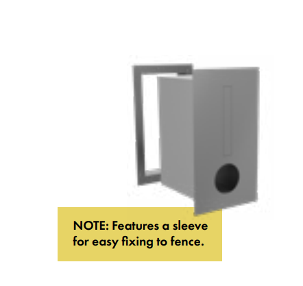 POSTA fence mount letterbox White, Black powder coat or SS316 finishes