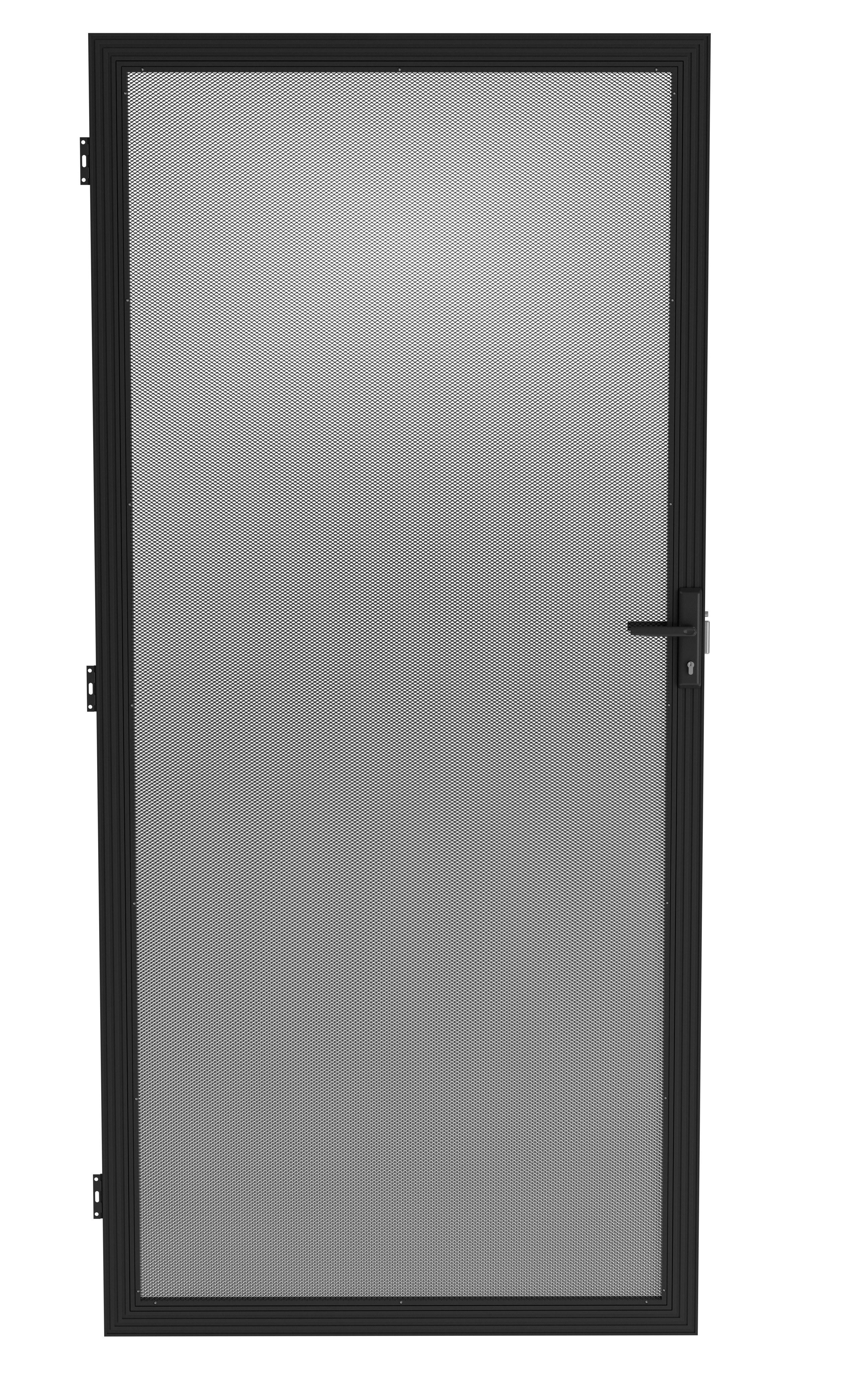 Barrier door, Security Door, 2032 x 813mm. Black Aluminium