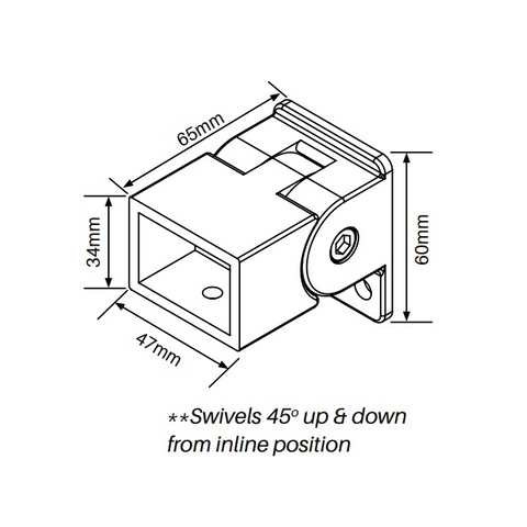 Vertical Swivel Bracket POWDER COATED ALUMINIUM Single Fencing Bracket