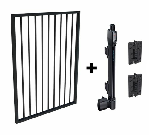 Pool Safe Gate Kit -  Aluminium Pool Gate Package - with flanged 1300mm latch post to bolt down option.