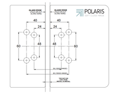 Polaris 155 Soft Close Retrofit Hydraulic Hinge Glass to Glass Replace old Spring Hinges