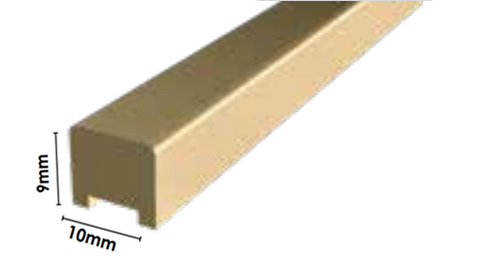 Frameless shower aluminium square water bar, floor seal - Brushed Brass/Gold Anodised