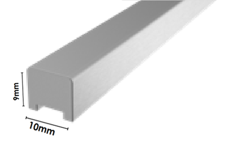 Frameless shower aluminium square water bar, floor seal - Pearl Satin / Matt Chrome