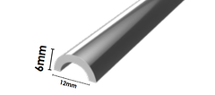 Frameless shower aluminium water bar, floor seal - Chrome / Polished